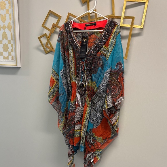 Versace Multicolor Paisley Tunic-elastic in the front and in the back. - Picture 1 of 8